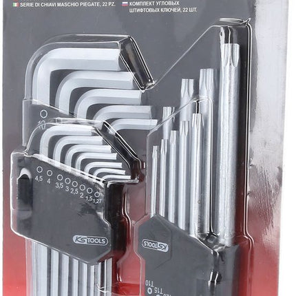 KS TOOLS Winkelstiftschlüssel-Satz, Torx, Innensechskant, 22-tlg ( 151.4000 ) - Toolbrothers