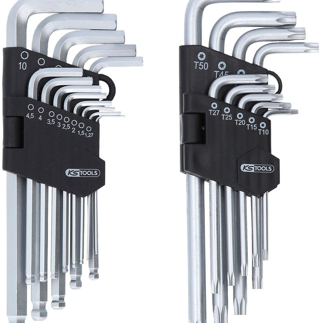 KS TOOLS Winkelstiftschlüssel-Satz, Torx, Innensechskant, 22-tlg ( 151.4000 ) - Toolbrothers