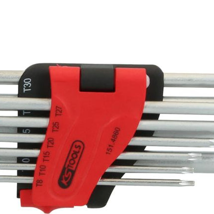 KS TOOLS Torx-Winkelstiftschlüssel-Satz, extra lang, 10-tlg ( 151.4860 ) - Toolbrothers