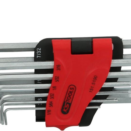 KS TOOLS Kugelkopf-Innensechskant-Winkelstiftschlüssel-Satz, lang, 10-tlg ( 151.5100 ) - Toolbrothers