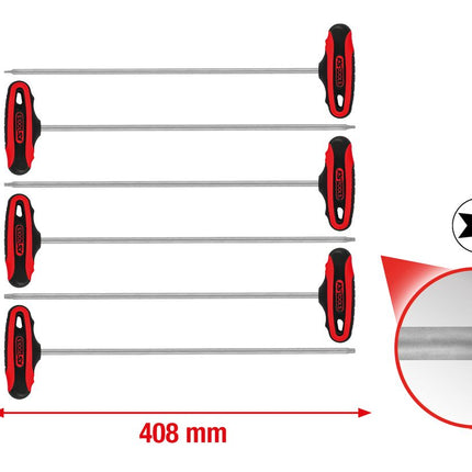 KS TOOLS T-Griff-Torx-Winkelstiftschlüssel-Satz, 6-tlg ( 158.8050 ) - Toolbrothers