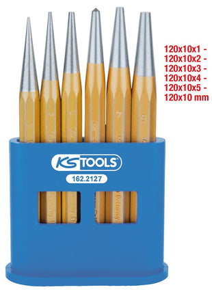 KS TOOLS Serie cacciaspine, 6 pz in stand in plastica  ( 162.2127 )