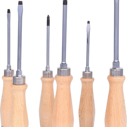 KS TOOLS ERGOTORQUE WOODmax Schlag-Schraubendreher-Satz, 6-tlg ( 300.1050 ) - Toolbrothers
