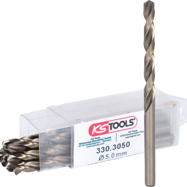 KS TOOLS HSS-G Co 5 Spiralbohrer, 5mm, 10er Pack ( 330.3050 ) - Toolbrothers