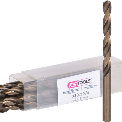 KS TOOLS HSS-G Co 5 Spiralbohrer, 7,5mm, 10er Pack ( 330.3075 ) - Toolbrothers