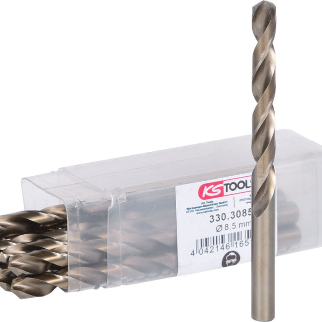 KS TOOLS HSS-G Co 5 Spiralbohrer, 8,5mm, 10er Pack ( 330.3085 ) - Toolbrothers