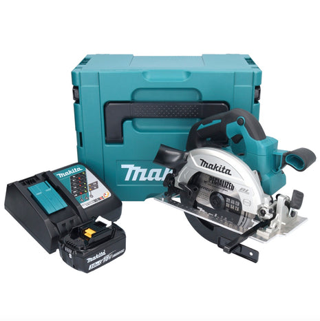 Makita DHS 661 RF1J Akku Handkreissäge 18 V 165 mm Brushless + 1x Akku 3,0 Ah + Ladegerät + Makpac - Toolbrothers