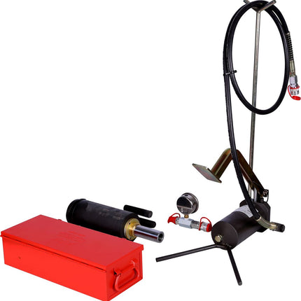 KS TOOLS Hydraulik-Einheit 32t, mit Hydraulik-Pumpe und Manometer, 11-tlg ( 440.0585 )