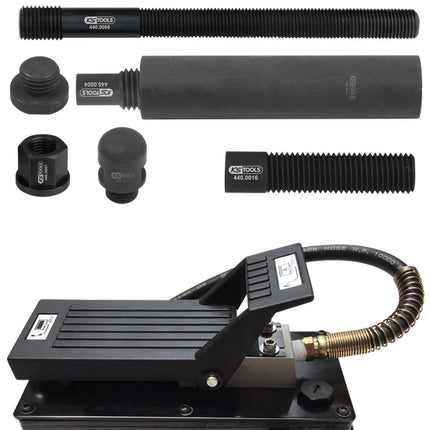 KS TOOLS Hydraulik-Einheit 22t, mit Luft-Hydraulik-Pumpe, 13-tlg ( 440.9995 ) - Toolbrothers