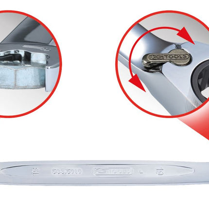 KS TOOLS DUO GEARplus Ringmaulschlüssel,Maul-Ratschenfunktion 21mm, umschaltbar ( 503.5921 ) - Toolbrothers