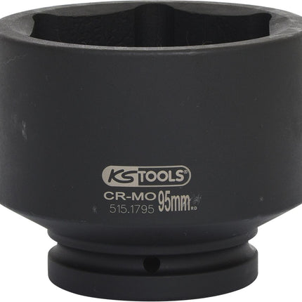 KS TOOLS 1" Sechskant-Kraft-Stecknuss, kurz, 95mm ( 515.1795 ) - Toolbrothers