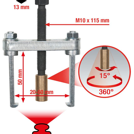 KS TOOLS Scheibenwischarm-Abzieher 2armig,20-60mm ( 700.1189 ) - Toolbrothers