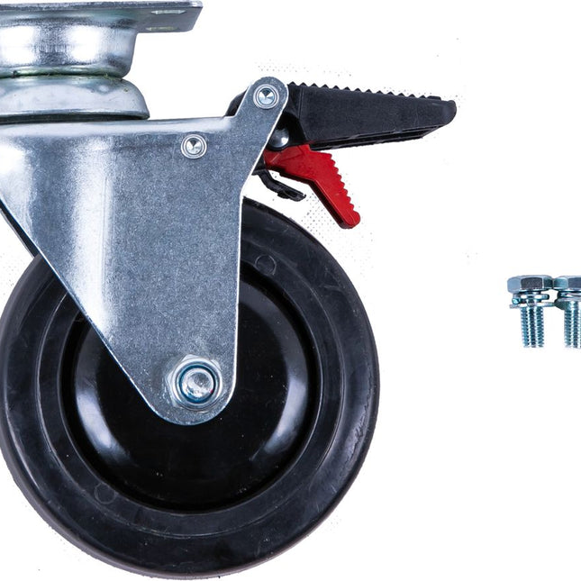 KS TOOLS Lenkrolle mit Bremse zu PERFORMANCEplus Werkstattwagen inkl. Schrauben ( 873.5008-R011P ) - Toolbrothers
