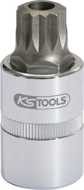 KS TOOLS 1/2" Bit-Stecknuss XZN mit Stirnlochbohrung, M16, 55 mm ( 911.1348 ) - Toolbrothers