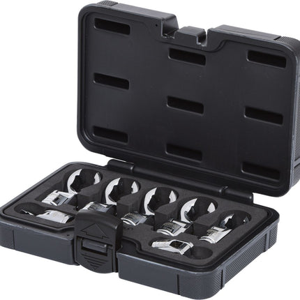 KS TOOLS 3/8" Gelenk-Ringschlüssel-Stecknuss-Satz (offen), 7-tlg ( 911.1710 ) - Toolbrothers