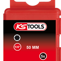 KS TOOLS 1/4" Bit Innensechskant, 50mm, 1,5mm, 5er Pack ( 911.2801 ) - Toolbrothers