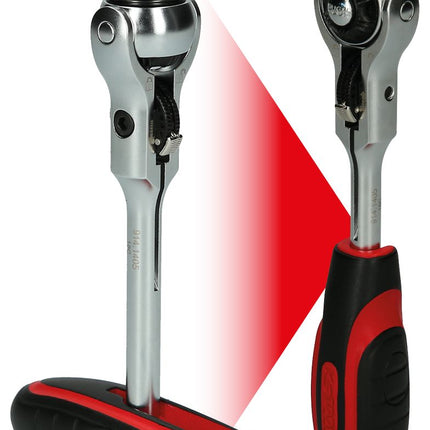 KS TOOLS 1/4" MODIFIX Mini-T-Griff-Schwenkkopf-Knarre, 72 Zahn ( 914.1405 ) - Toolbrothers