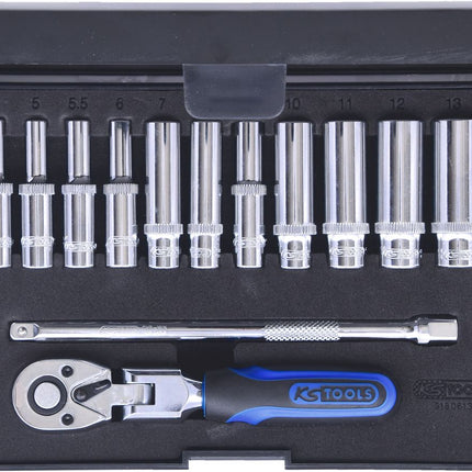 KS TOOLS 1/4' Juego de llaves de vaso CHROMEplus, 13 pzs ( 918.0613 )