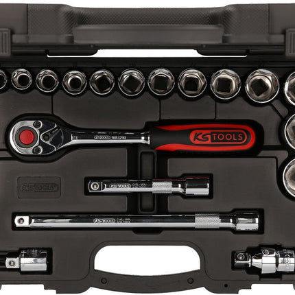 KS TOOLS 1/2" CHROMEplus Steckschlüssel-Satz, 23-tlg ( 918.0623 ) - Toolbrothers