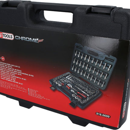 KS TOOLS 1/4"+3/8" CHROMEplus Steckschlüssel-Satz, 99-tlg ( 918.0699 ) - Toolbrothers