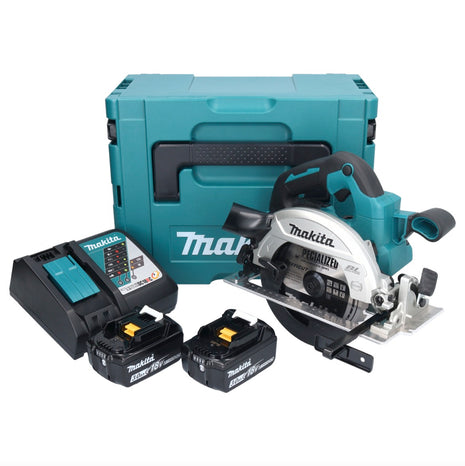 Makita DHS 661 RFJU Akku Handkreissäge 18 V 165 mm Brushless + 2x Akku 3,0 Ah + Ladegerät + Makpac - Toolbrothers