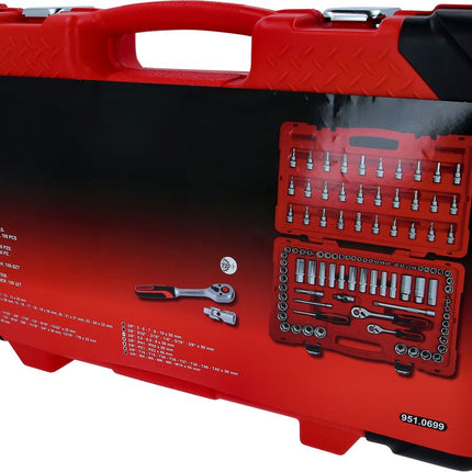 KS TOOLS 1/4"+3/8" Steckschlüssel-Satz, 100-tlg ( 951.0699 ) - Toolbrothers