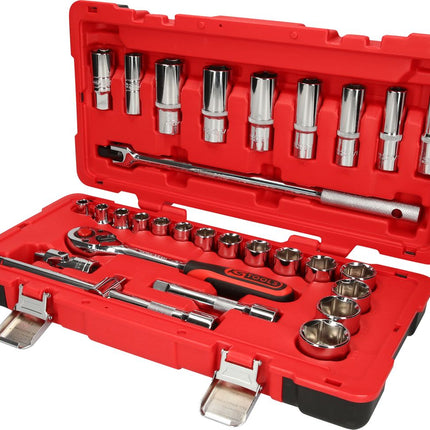 KS TOOLS 1/2" CHROMEplus Steckschlüssel-Satz, 30-tlg ( 958.0630 ) - Toolbrothers