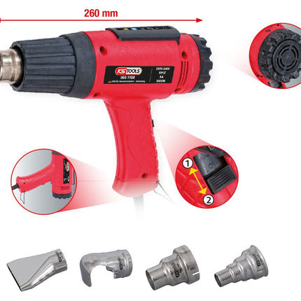 KS TOOLS Heißluft-Gerät Satz inkl. 4 Aufsätze ( 960.1190 )