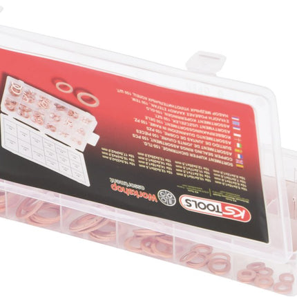 KS TOOLS Sortiment Kupfer-Dichtringe, Ø 5-17,5mm, 150-tlg ( 970.0040 ) - Toolbrothers
