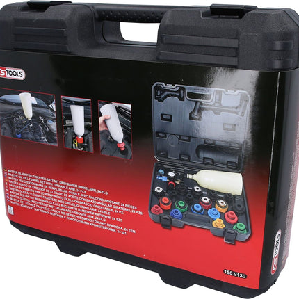 KS TOOLS MASTER Öl-Einfülltrichter-Satz mit drehbarem Winkelarm, 24-tlg ( 150.9130 ) - Toolbrothers