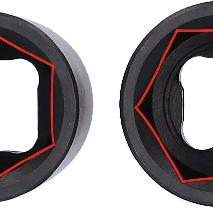 KS TOOLS 1/2" Spezial-Alu-Felgen-Kraft-Stecknuss-Satz für Ford, 18,5 / 19,5 / 20,5 / 21,5 mm, 2-tlg ( 515.0895 ) - Toolbrothers