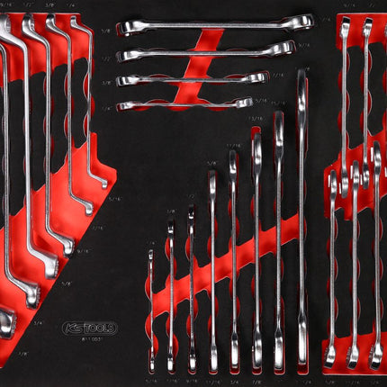 KS TOOLS Schraubenschlüssel-Satz in Schaumstoffeinlage, 31-tlg, Zoll ( 811.0031 ) - Toolbrothers