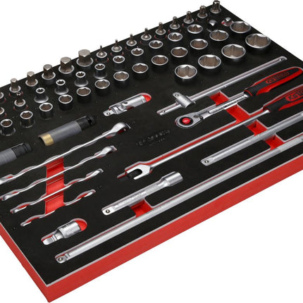 KS TOOLS 1/2" Steckschlüssel-Satz in Schaumstoffeinlage, 66-tlg ( 811.0066 ) - Toolbrothers