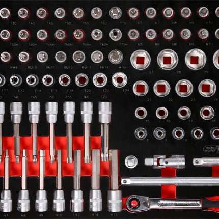 KS TOOLS Serie di chiavi a bussola 1/2' nell'inserto in schiuma, 95 pz ( 811.0095 )