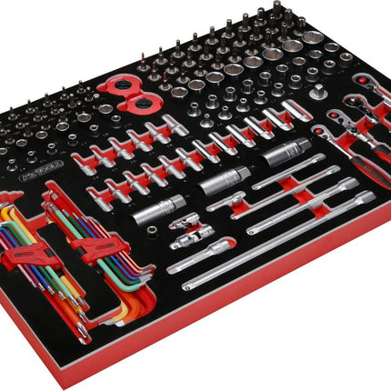 KS TOOLS 1/4'' + 3/8'' Steckschlüssel-Satz in Schaumstoffeinlage, 156-tlg ( 811.0156 ) - Toolbrothers