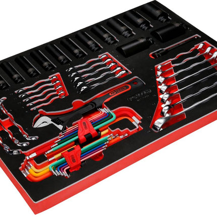 KS TOOLS Serie di chiavi per viti e chiavi a bussola nell'inserto in schiuma, 55 pz ( 811.1055 )
