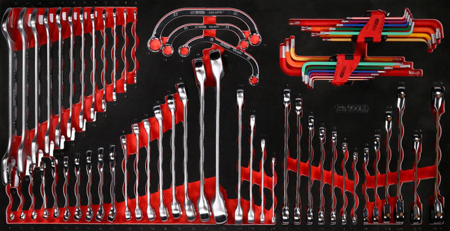 KS TOOLS Juego de llaves fijas en inserto de gomaespuma, 68 pzs ( 813.0068 )