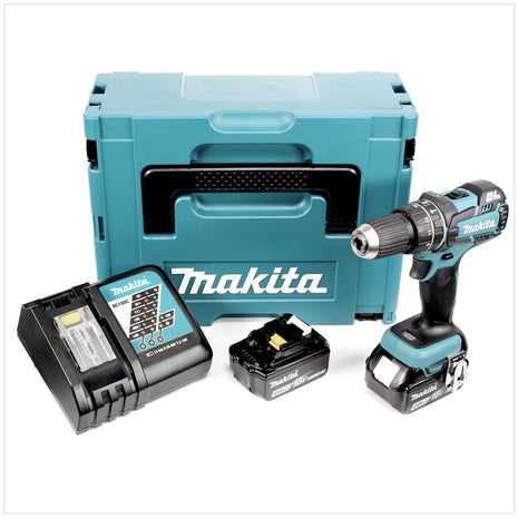 Makita DHP 480 RMJ 18 V Akku Schlagbohrschrauber + 2 x 4 Ah Akku und Ladegerät im Makpac - Toolbrothers