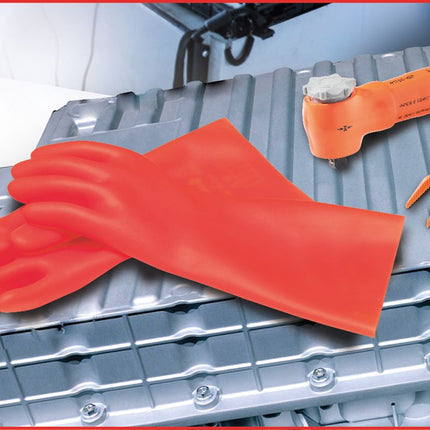KS TOOLS Elektriker-Schutzhandschuh mit mechanischen und thermischen Schutz, Größe 10, Klasse 0, rot ( 117.0087 ) - Toolbrothers