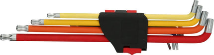KS TOOLS Set chiavi maschio piegata ad esagono incassato Torx con testa a sfera, piegata di 108°, 9 pz ( 151.4530 )