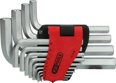 KS TOOLS Serie di chiavi maschio esagonali piegate in supporto a clip,14pz.1,5-19mm ( 151.4590 )