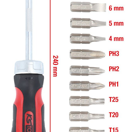 KS TOOLS 12 in 1 Ratschen-Bit-Schraubendreher ( 159.2035 ) - Toolbrothers
