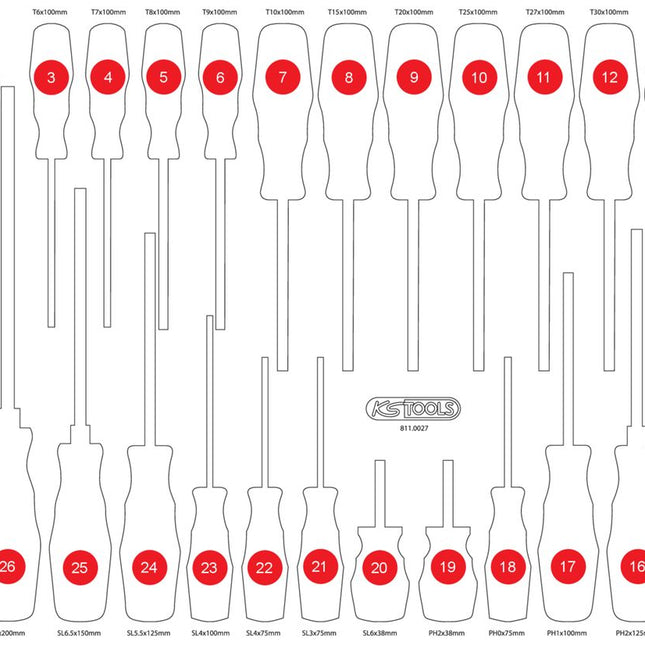 KS TOOLS Leere Schaumstoffeinlage zu 811.0027 ( 811.0027-97 ) - Toolbrothers