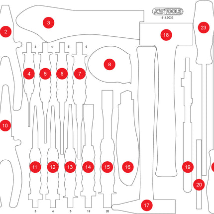KS TOOLS Leere Schaumstoffeinlage zu 811.0033 ( 811.0033-97 )
