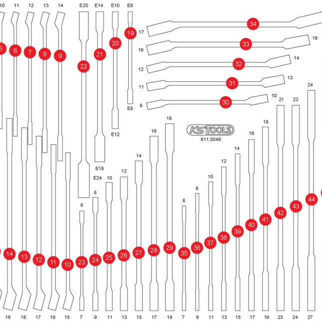 KS TOOLS Leere Schaumstoffeinlage zu 811.0046 ( 811.0046-97 )