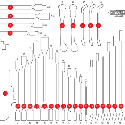 KS TOOLS Leere Schaumstoffeinlage zu 811.0049 ( 811.0049-97 ) - Toolbrothers