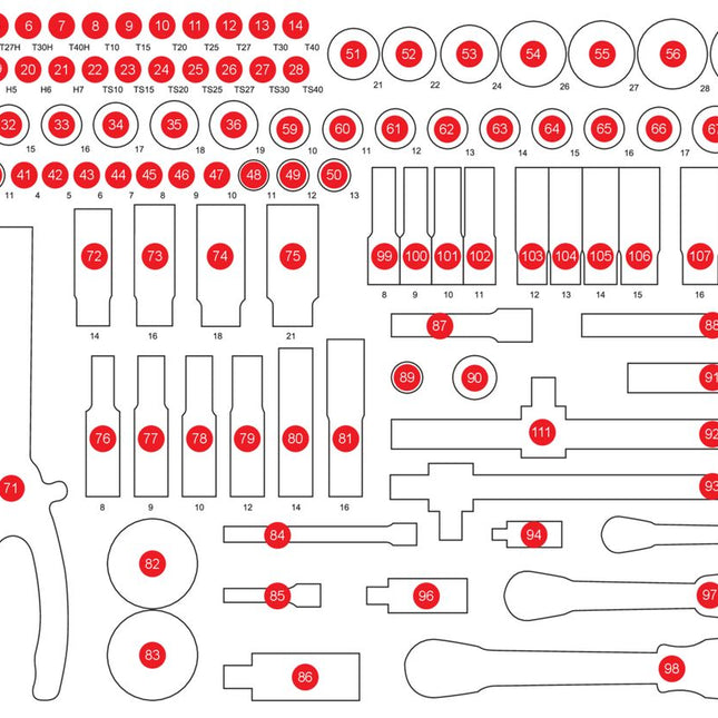KS TOOLS Leere Schaumstoffeinlage zu 811.0111 ( 811.0111-97 ) - Toolbrothers