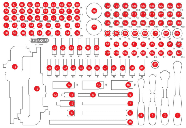 KS TOOLS Leere Schaumstoffeinlage zu 811.0156 ( 811.0156-97 )