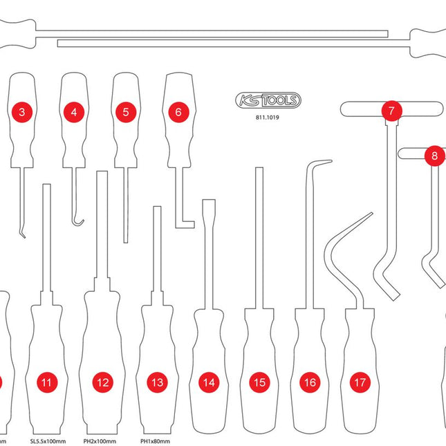 KS TOOLS Leere Schaumstoffeinlage zu 811.1019 ( 811.1019-97 ) - Toolbrothers