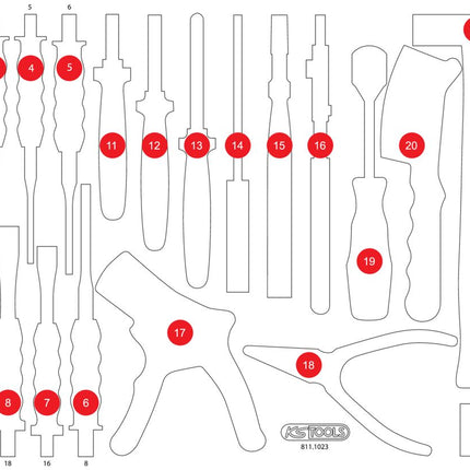 KS TOOLS Leere Schaumstoffeinlage zu 811.1023 ( 811.1023-97 ) - Toolbrothers